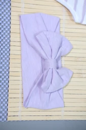 Papyonlu Şortlu Kız Çocuk Takım Lila - 4