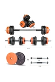 Spor 17 Kg Multifonksiyonel Turuncu Siyah Halter Seti Ve Dambıl Seti - 1