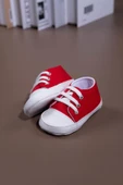 Bağcıklı Unisex Bebek İlk Adım Ayakkabısı Kırmızı thumbnail 1