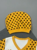 Unisex 5'li Arı Desenli Zıbın Takımı Sarı thumbnail 4