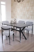 Venedik Polo MDF Lak Panel Açılır Mutfak Masa Sandalye Takımı 80*130cm - 1