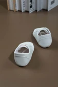 İlk Adım Ayakkabısı Yumuşak Tabanlı Bağcıklı Bebek Ayakkabısı Beyaz - 3