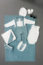 Unisex 7'li Zıbın Takımı Krem & Turkuaz - 1