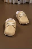 Bej Bağcıklı Deri Görünümlü Erkek Bebek İlk Adım Ayakkabısı Bej thumbnail 1