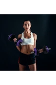 16 Kg Spor 16 Kg Dambıl Seti Mor-siyah 6 In 1 Fitness Set Dambıl Seti Vinyl Mor - 2