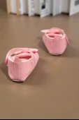 Pembe Rugan Fiyonklu Kız Bebek Babet Ayakkabısı Pembe - 2