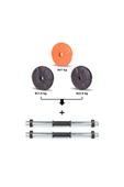 Spor 23 Kg Turuncu Siyah Halter Seti Ve Dambıl Seti - 2