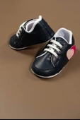 Kalpli Siyah Deri Görünümlü İlk Adım Bebek Ayakkabısı Siyah thumbnail 6