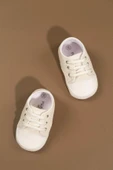 Bağcıklı Unisex Bebek İlk Adım Ayakkabısı Krem - 2