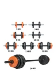 38 Kg Dambıl Halter Seti Turuncu Siyah - 2