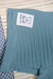 Müslin Ayıcıklı 2'li Erkek Şortlu Takım Bej Yeşil thumbnail 7