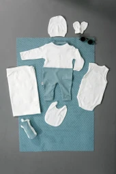Unisex 7'li Zıbın Takımı Krem & Turkuaz - 2