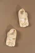 Rugan Fiyonklu Kız Bebek Babet Ayakkabısı Bej - 4