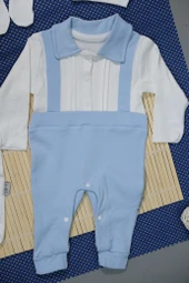 Unisex 7'li Zıbın Çocuk Takımı Mavi - 3