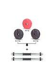 Spor 23 Kg Kırmızı Siyah Halter Seti Ve Dambıl Seti - 2