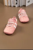 İlk Adım Ayakkabısı Yumuşak Tabanlı Bağcıklı Bebek Ayakkabısı Pudra thumbnail 2