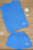 Mavi Müslin Şortlu Takım - 2