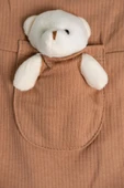 Ayıcık Aksesuarlı Çıtçıtlı Erkek Bebek Tulum Takımı Kahverengi - 5