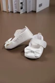 Rugan Fiyonklu Kız Bebek Babet Ayakkabısı Beyaz - 3