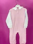 Fiyonklu ÇıtÇıtlı Kız Bebek Tulum Pembe - 3