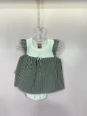 Çizgili Etekli Kız Bebek Body Siyah thumbnail 2