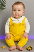 Fiyonklu ÇıtÇıtlı Kız Bebek Tulum Sarı - 1