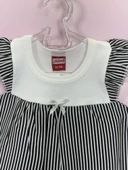 Çizgili Etekli Kız Bebek Body Siyah thumbnail 4