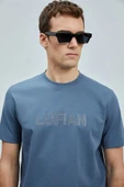 Lufian Thınk Modern Grafik T- Shirt Koyu Mavi 111020240 - 3