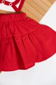 Kırmızı Fırfırlı Etekli Minnie Mouse Baskılı Kız Bebek Body Takımı - 4