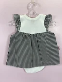 Çizgili Etekli Kız Bebek Body Siyah thumbnail 3