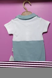 Papyonlu Kısa Kollu Bebek Tulum Mint Yeşil - 3