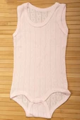 Gözenekli Dokuya Sahip Pamuklu Askılı Bebek Body Pembe thumbnail 1