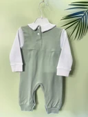 Fiyonklu ÇıtÇıtlı Kız Bebek Tulum Yeşil - 2