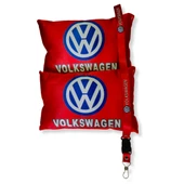Volkswagen Dijital Baskılı Kırmızı Araç Seyahat Boyun Yastık 2'li Set Volkswagen Oto Ayna Askısı - 1