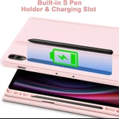 Samsung Galaxy Tab S7 Fe Lte T730 T735 T737 Klavyeli Kılıf Bluetooth Bağlantı Kalem Bölmeli Koruyucu  ROSE GOLD - 2