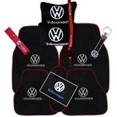Volkswagen Nakışlı Araç Oto Halı Paspas Volkswagen Siyah Polar Oto Yastık & Araç Aksesuar - 1