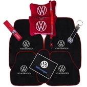 Volkswagen Nakışlı Araç Oto Halı Paspas Volkswagen Kırmızı Polar Oto Yastık & Araç Aksesuar - 1