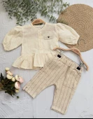 Pıt Pıt Gömlek Simli Pantolan Kız Takımı - 1