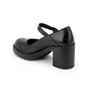 Kadın Hakiki Deri Kalın Topuklu Bantlı Günlük Ayakkabı / Mary Jane Shoes - 7