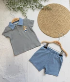 Kot Yakalı Ayıcık Baskılı Alt Üst Takım - 9