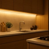 COB LED Şerit 5m 12V Beyaz Işık 320LED/m 8mm IP20 Adaptör ve Dokunmatik Tuş Dahil Yapışkanlı Aydınlatma Hortumu - 9