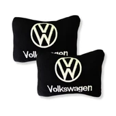 Volkswagen Uyumlu Siyah Polar Ortopedik Araç Koltuk Seyahat Boyun Yastık & Kırmızı Oto Ayna Askısı - 3