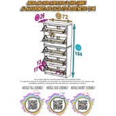 Modilayn VERVE Asma Kapı Önü 72x194x26 cm’lik 5 Düşer Kapak 10 Göz Bölmeli Ayakkabılık thumbnail 5