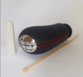 Renault Clio 4 2012 Sonrası Vites Topuzu (SİYAH DERİ KIRMIZI DİKİŞ) thumbnail 1