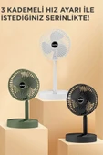 Kablosuz Sessiz Usb Şarjlı 3 Kademeli Hafif 1200mAh Pervaneli Taşınabilir Masa El Fanı Vantilatör - 3