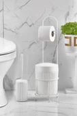 Orsa Home 3'ü 1 Arada Banyo Seti – Tuvalet Kağıtlığı, Çöp Kovası ve Tuvalet Fırçası (Beyaz)Kovalı Tuvalet Kağıtlığı, Çöp Kovalı Tuvalet Kağıdı Askısı ve Tuvalet Fırça Seti (Beyaz) - 2