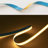 COB LED Şerit 320/LED 5m 12V Beyaz Işık 8mm IP20 Aydınlatma Hortumu Kendinden Yapışkanlı Adaptör Dahil - 8
