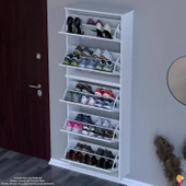 Modilayn VERVE Asma Kapı Önü 72x194x26 cm’lik 5 Düşer Kapak 10 Göz Bölmeli Ayakkabılık thumbnail 4