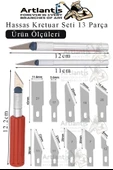 Hassas Kretuar Seti 13 Parça 1 Paket Plastik Kutulu Neşter Seti Gravür Ahşap Oyma Kesme Çelik Bıçak Seti Hobi thumbnail 2