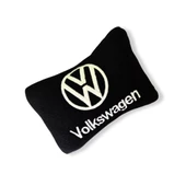 Volkswagen Nakış Işlemeli Siyah Polar Ortopedik Araç Oto Koltuk Seyahat Boyun Yastık / 2'li Set - 3